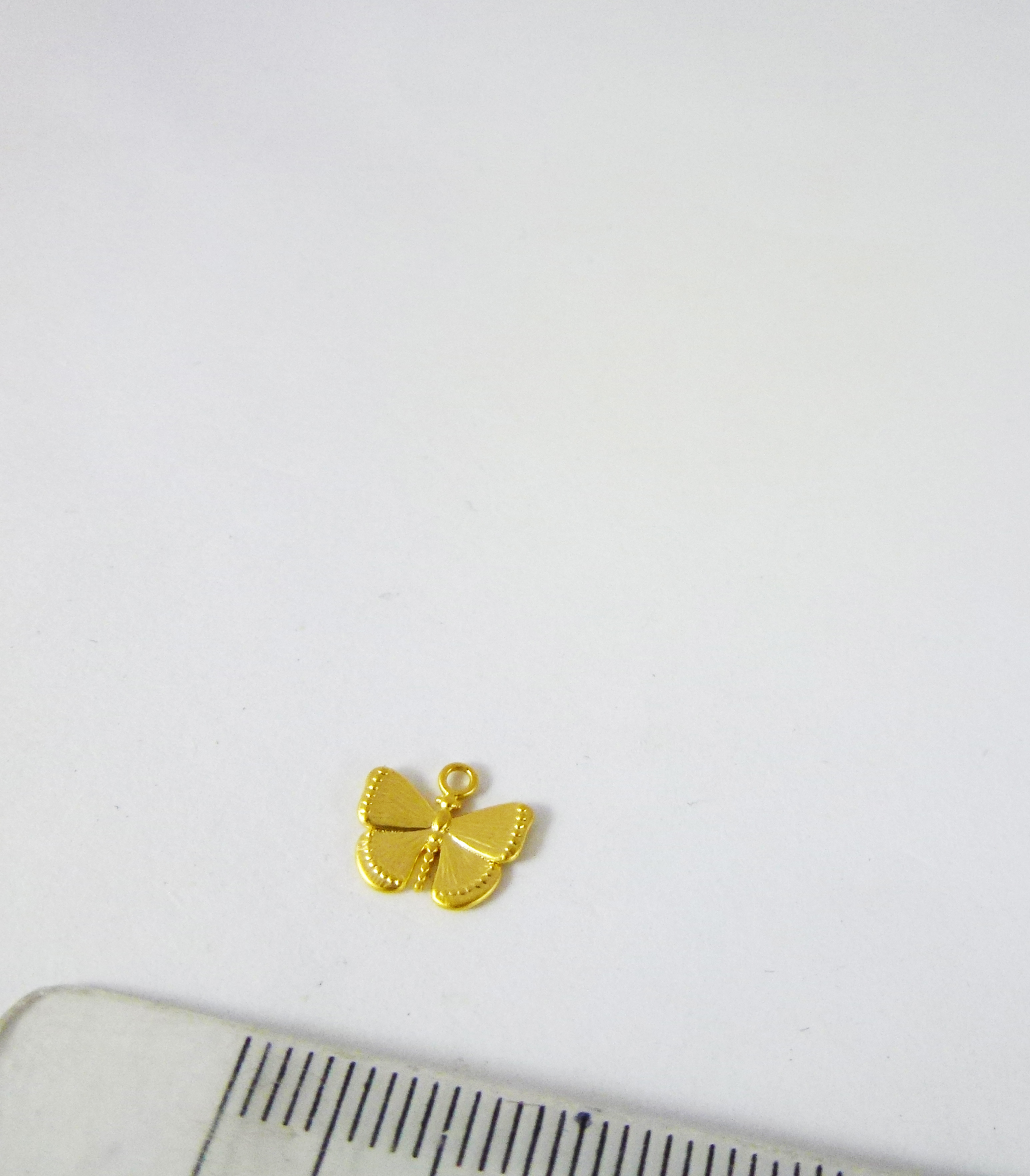 銅鍍霧金色單孔橫紋蝴蝶