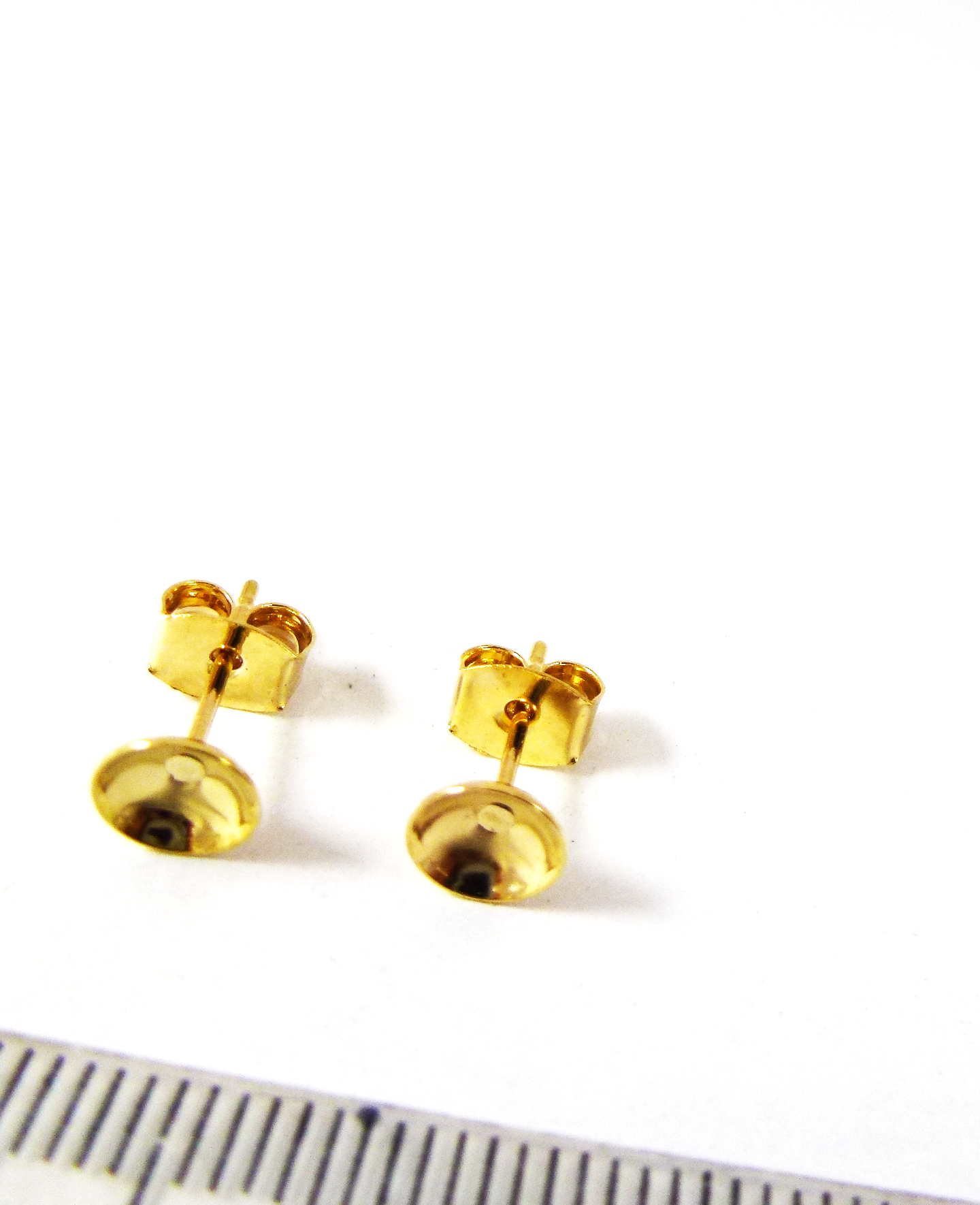 6MM銅鍍金色圓凹盤耳針