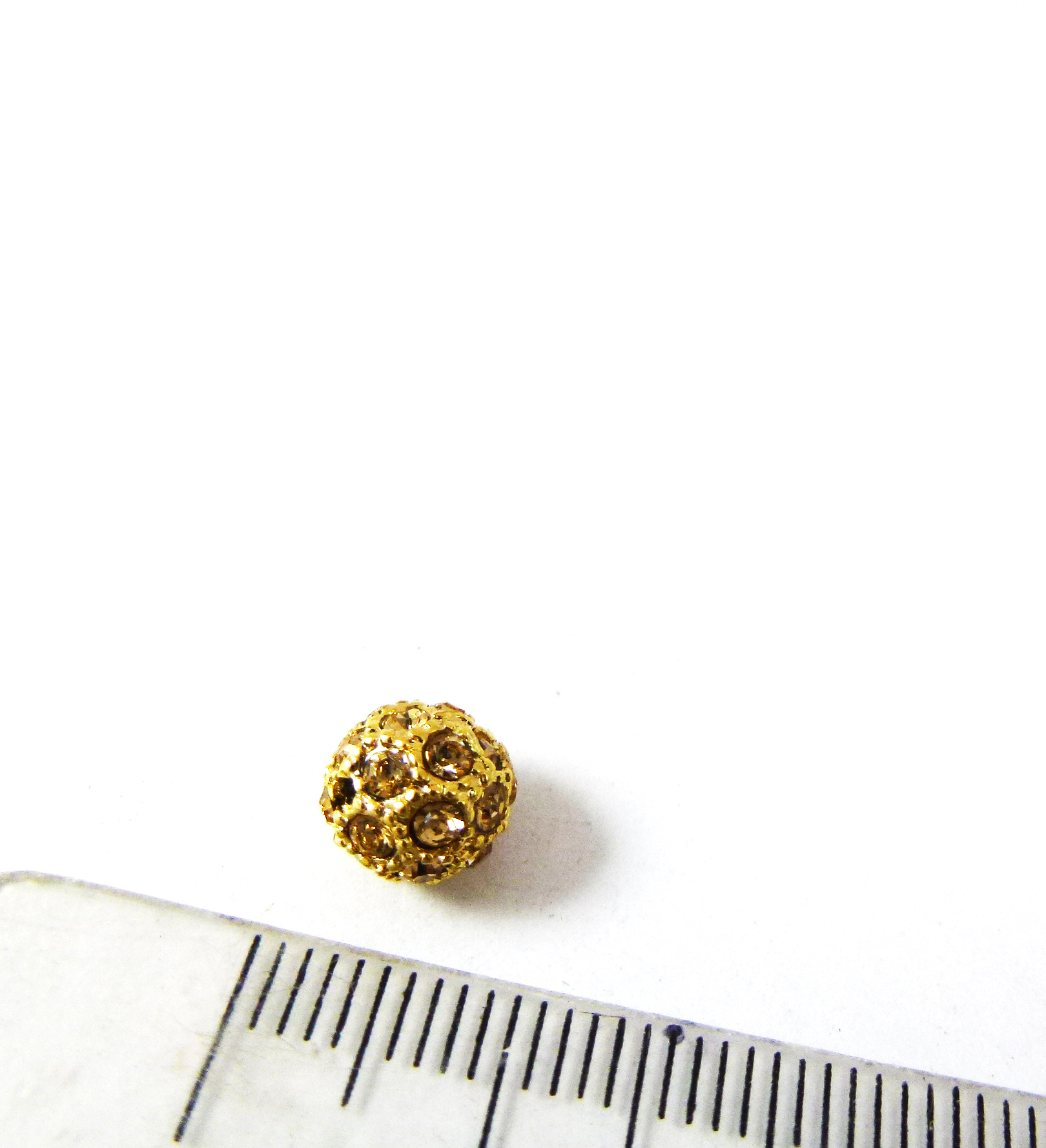 7mm銅鍍金色鑽球-影子金