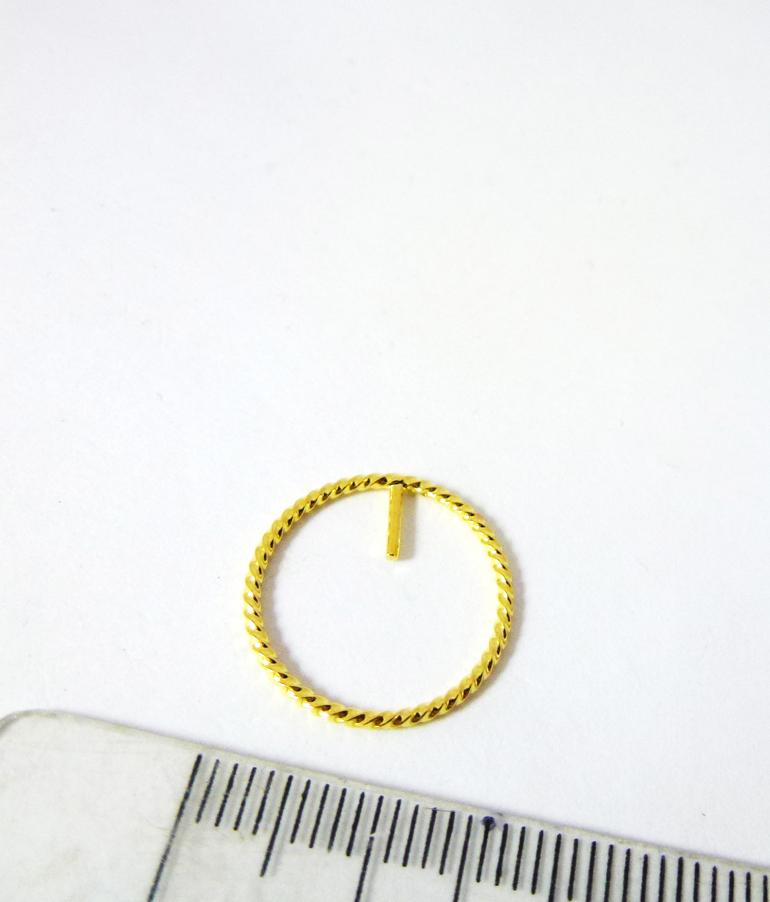 17mm銅鍍金色螺紋圓圈附黏針