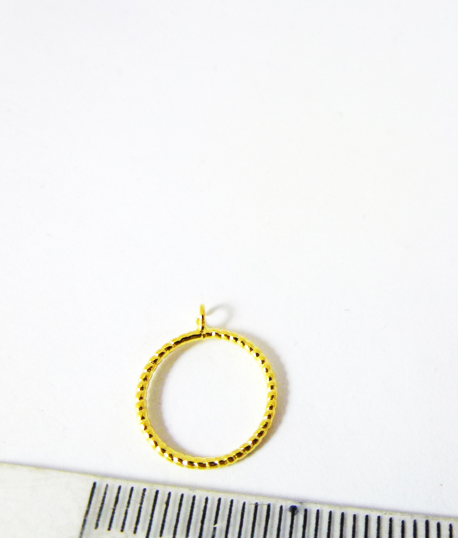 12mm銅鍍金色單孔螺紋圓圈