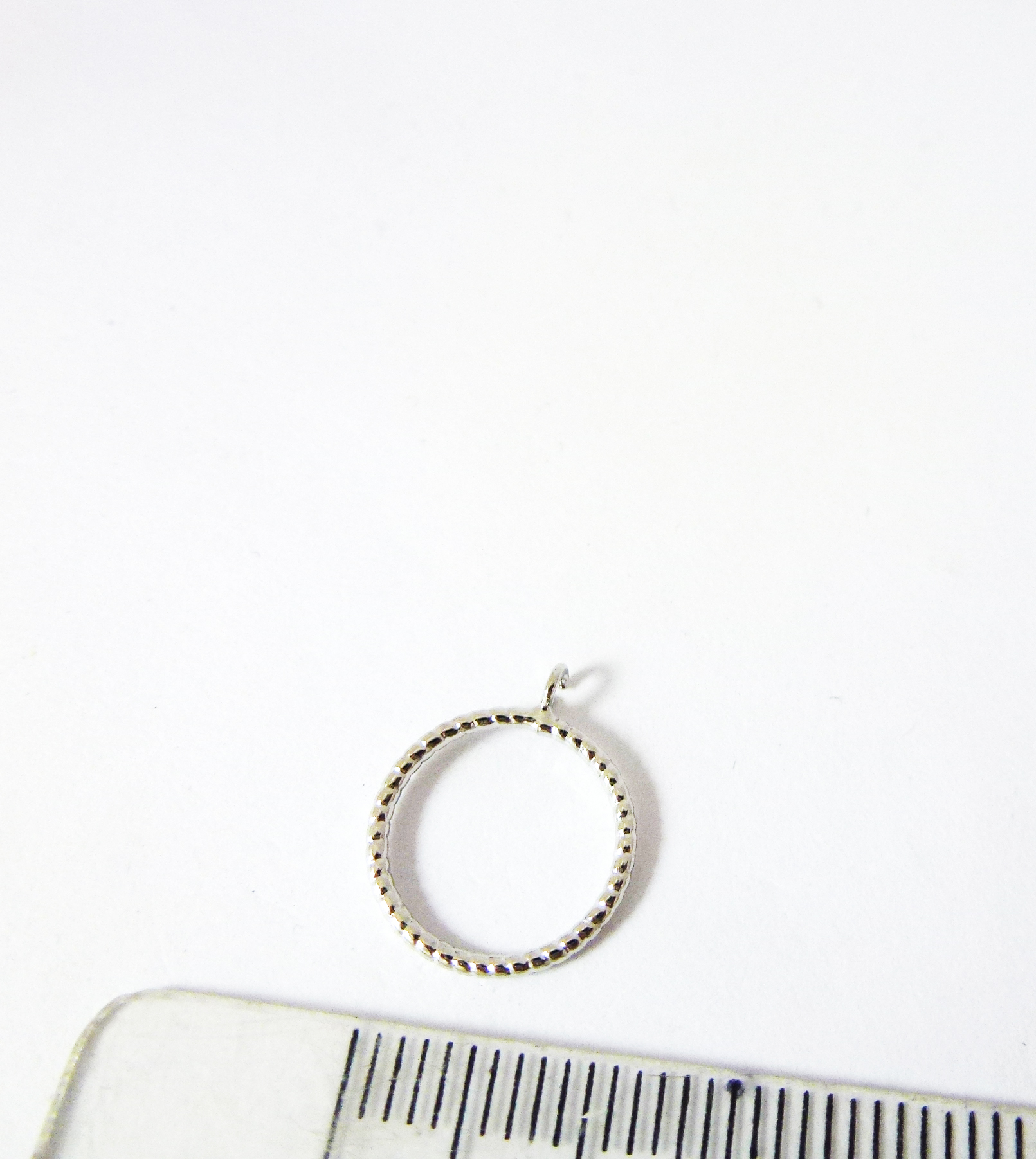 12mm銅鍍白K單孔螺紋圓圈