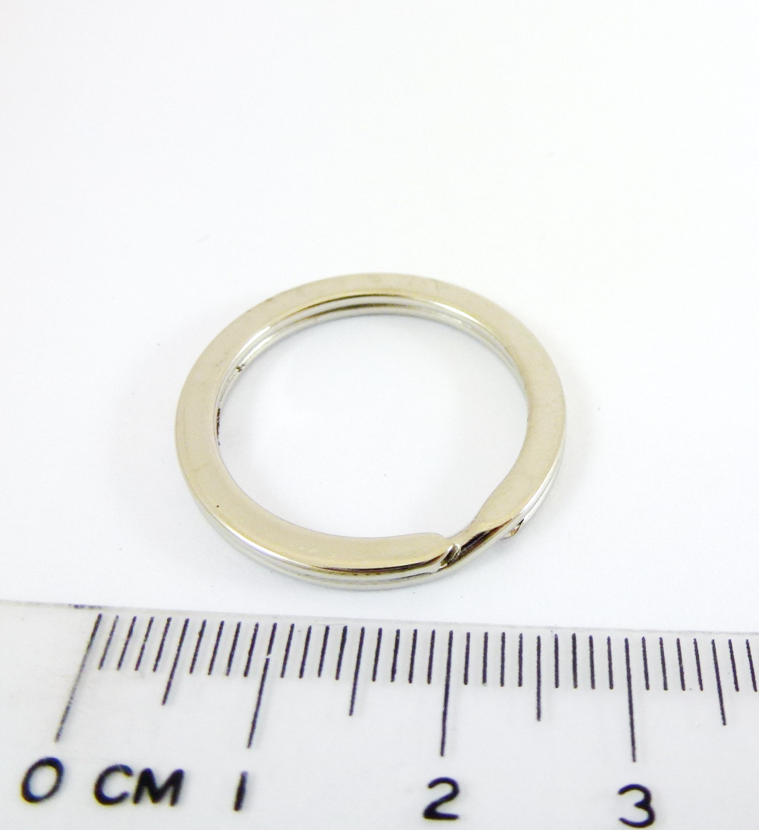 25mm銅鍍正白K色圓形雙圈鑰匙圈