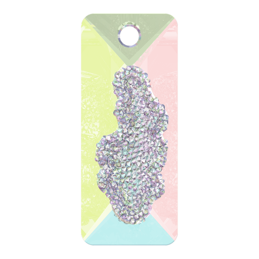 36MM生長水晶長方形-白彩