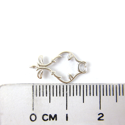 銅鍍霧銀雙孔水瓶形葉子