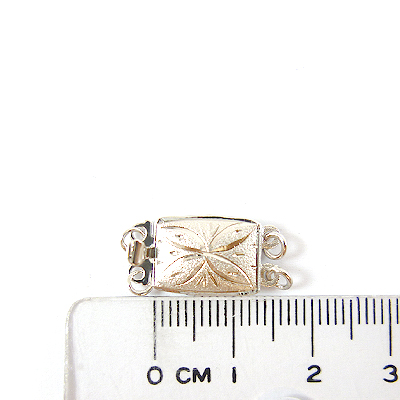 銅鍍正白K色雙孔橫式日本雕花扣