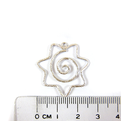 霧銀色單孔螺紋星星