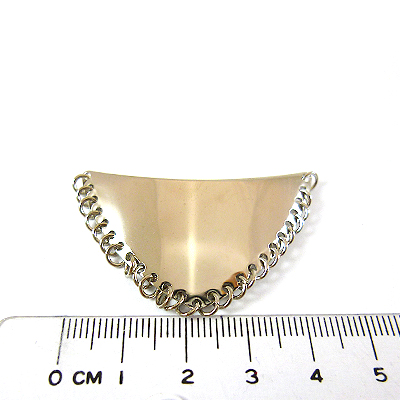 銅鍍正白K色圓弧三角形勾單圈(大)