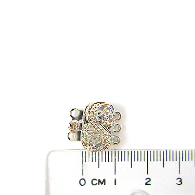 銅鍍正白K色三孔橢圓S形扣頭