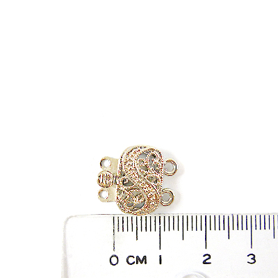 銅鍍正白K色雙孔橢圓S形扣頭