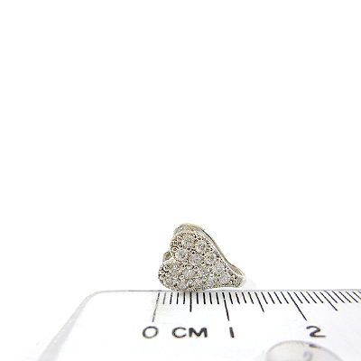 銅鍍正白K色心形鑲鑽夾頭