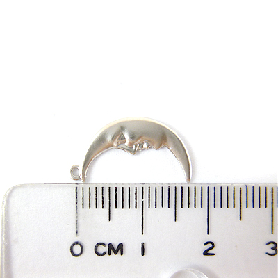 銅鍍霧銀色單孔月牙臉