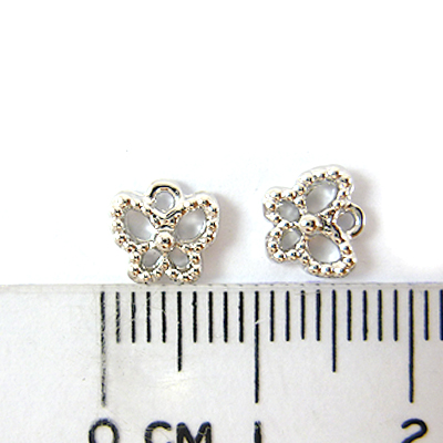 銅鍍正白K色單孔鏤空點紋蝴蝶