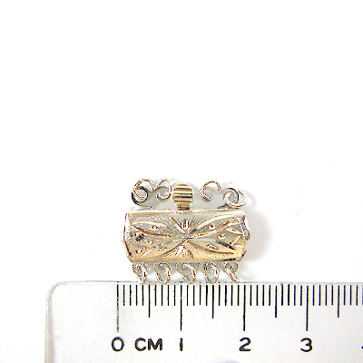 銅鍍正白K色直式五孔日製雕花扣頭