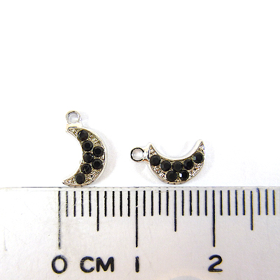 正白K雙孔彎月鑲鑽(小)