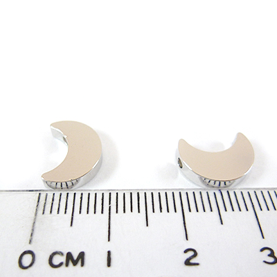 銅鍍正白K色橫洞月亮