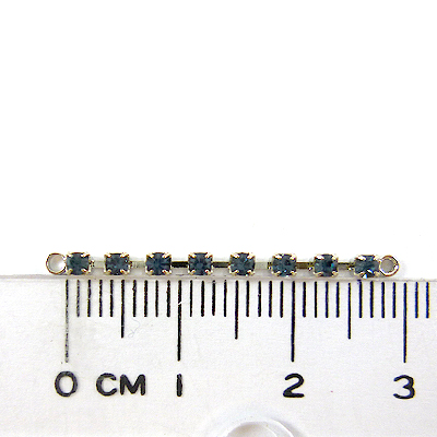 正白K色雙孔八顆排鑽-灰藍