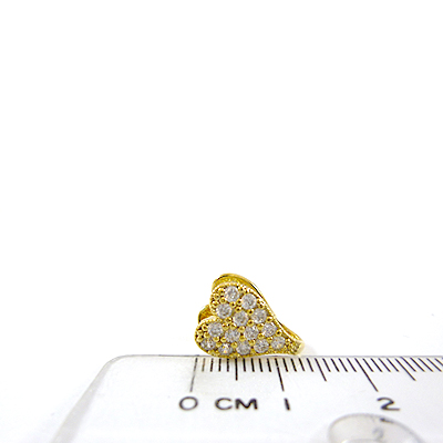 銅鍍金色心形鑲鑽夾頭