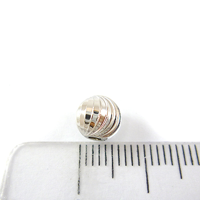 銅鍍白K色鐳射雕刻圓球-7mm