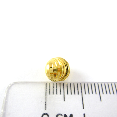 銅鍍金色鐳射雕刻圓球-7mm