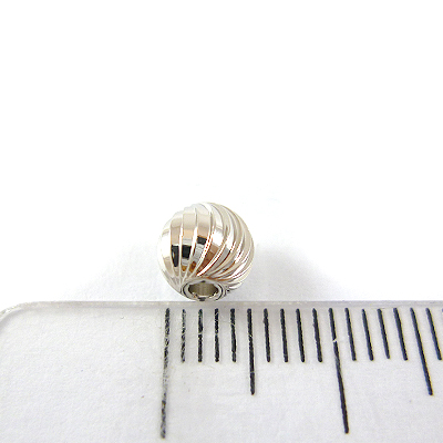 銅鍍白K色鐳射雕刻圓球-6mm