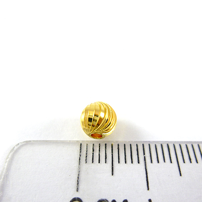 銅鍍金色鐳射雕刻圓球-6mm