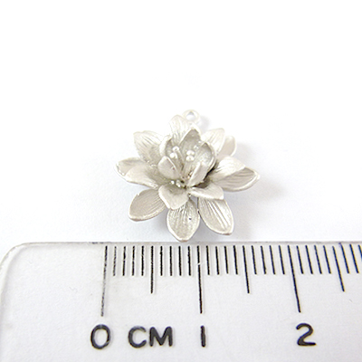 銅鍍霧銀色雙孔蓮花