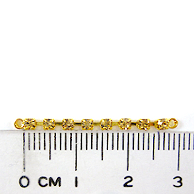 金色雙孔八顆排鑽-茶色