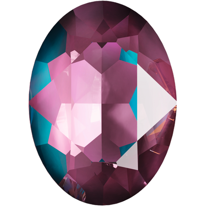 14×10mm尖底橢圓-酒紅閃彩