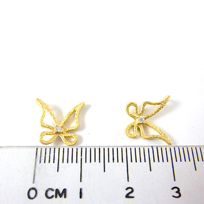 銅鍍霧金色單孔單鑽蝴蝶