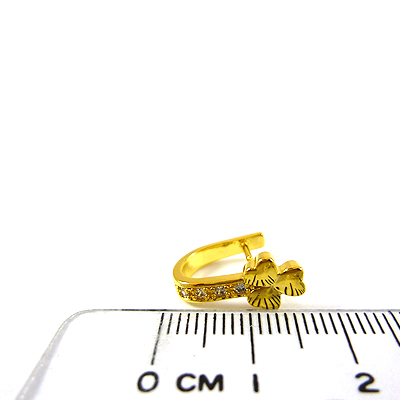 銅鍍金色酢漿草鑲鑽夾頭