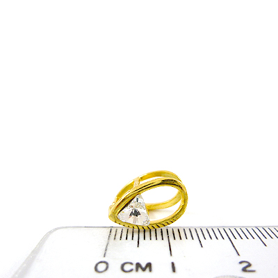 金色蛋形三角水晶夾頭-15mm