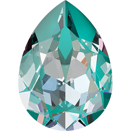 14X10MM尖底水滴-湖藍閃彩