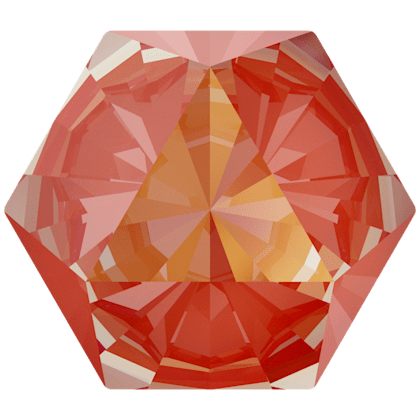 6X6.9mm萬花筒六邊形-橙色蓄光閃彩