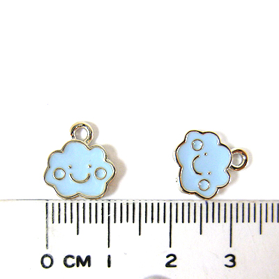 銅鍍正白K色單孔微笑雲朵