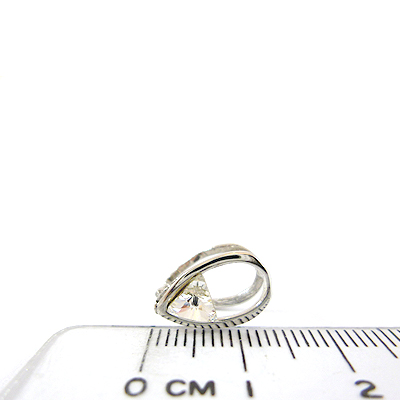 正白K色蛋形三角水晶夾頭-15mm