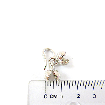 銅鍍正白K色花形扣頭-7mm