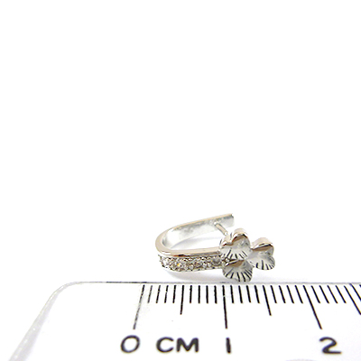 銅鍍正白K色酢漿草鑲鑽夾頭