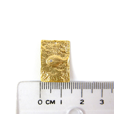 銅鍍金色雙孔長方形魚拓