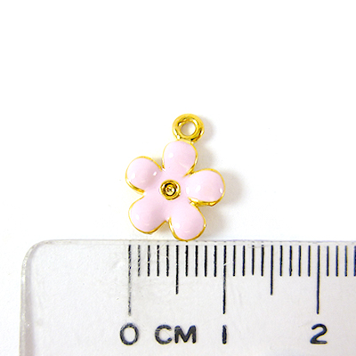 銅鍍金色單孔琺瑯五辦花