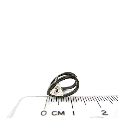 黑金蛋形三角水晶夾頭-15mm