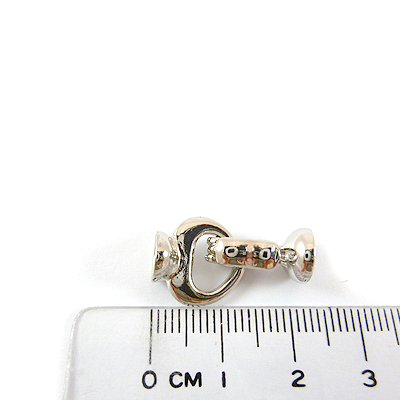 銅鍍正白K色雙孔心形扣式扣頭
