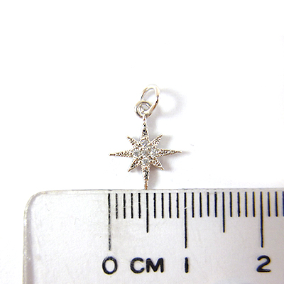 銅鍍正白K色單孔閃耀星