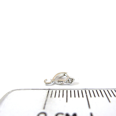 銅鍍正白K色單鑽葉形橫洞耳環夾頭