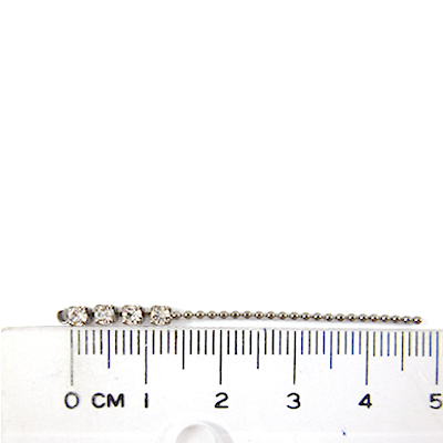 銅鍍黑金色四鑽珠鍊+側面螞蟻-白色