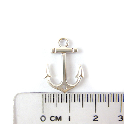 銅鍍霧銀色雙孔船錨-21mm