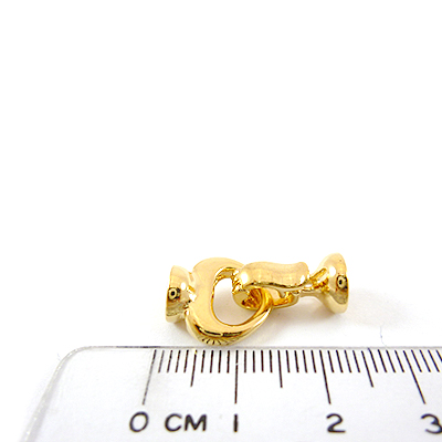 13mm銅鍍金色心形扣頭