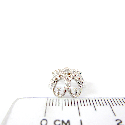 銅鍍正白K色鏤空點紋六瓣花帽