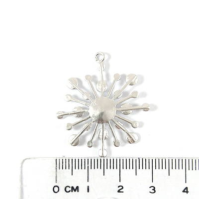 銅鍍霧銀色單孔放射狀圓形