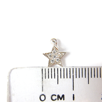 銅鍍正白K色單孔內鑲鑽星星